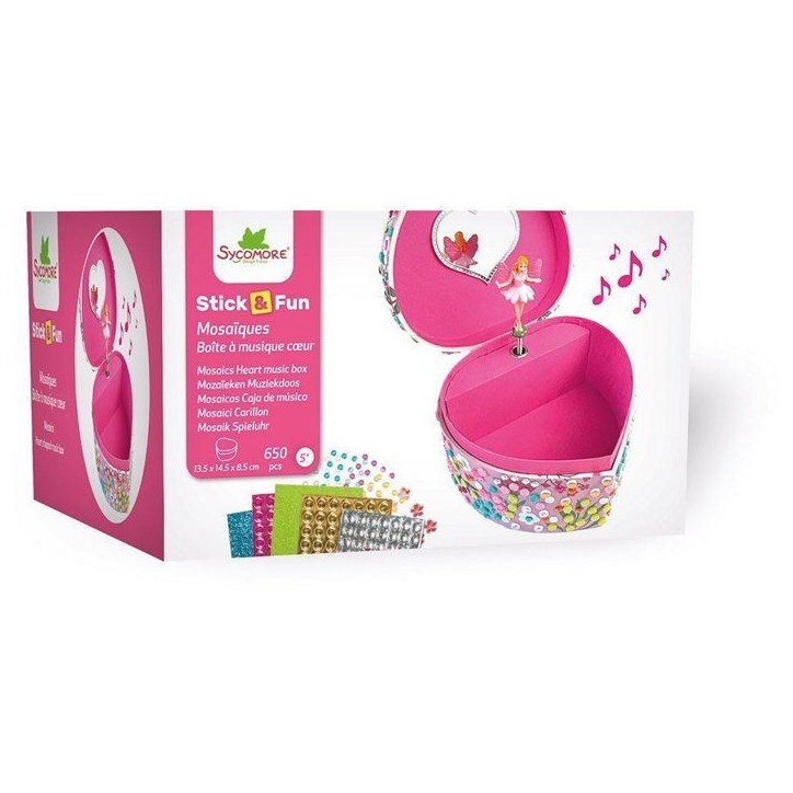 3D Mosaiques - SYCOMORE - Stick'N Fun - Boîte a musique coeur - Des 5 ans 3D Mosaiques - SYCOMORE - Stick'N Fun - Boîte a musique coeur - Des 5 ans