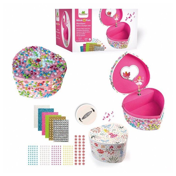 3D Mosaiques - SYCOMORE - Stick'N Fun - Boîte a musique coeur - Des 5 ans 3D Mosaiques - SYCOMORE - Stick'N Fun - Boîte a musique coeur - Des 5 ans