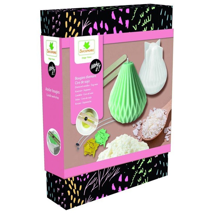 Atelier bougies diamant - SYCOMORE - Make it S - Cire de soja - Des 12 ans Atelier bougies diamant - SYCOMORE - Make it S - Cire de soja - Des 12 ans