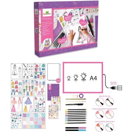Kit créatif - SYCOMORE - Artissimo - Atelier stylisme avec tablette lumineuse - Des 7 ans