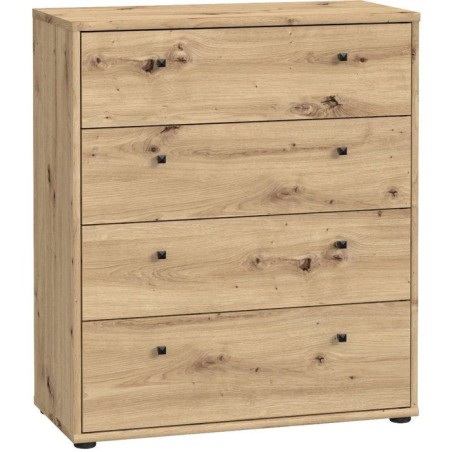 Commode TEMPRA 4 Tiroirs - Décor Chene Artisan – L 73,7 × P 34,8