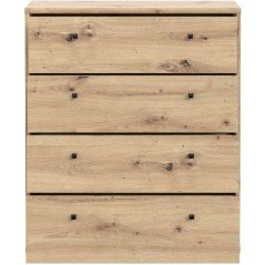 Commode TEMPRA 4 Tiroirs - Décor Chene Artisan – L 73,7 × P 34,8