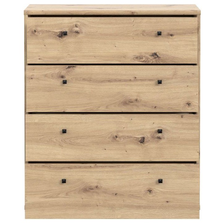 Commode TEMPRA 4 Tiroirs - Décor Chene Artisan – L 73,7 × P 34,8 × H 85,5 cm Commode TEMPRA 4 Tiroirs - Décor Chene Artisan – L 73,7 × P 34,8 × H 85,5 cm