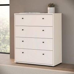 Commode TEMPRA 4 Tiroirs - Décor cachemire – L 73,7 × P 34,8 × H 85,5 cm