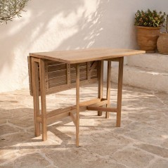 Table de jardin - FERRET - Pliante - Bois d'Acacia FSC - 21/55/90 x 90