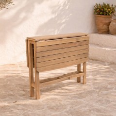 Table de jardin - FERRET - Pliante - Bois d'Acacia FSC - 21/55/90 x 90