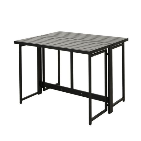 Table de jardin - FERRET - Pliante - Métal - Noir - 98 x 80 x 72 cm - 4 personnes