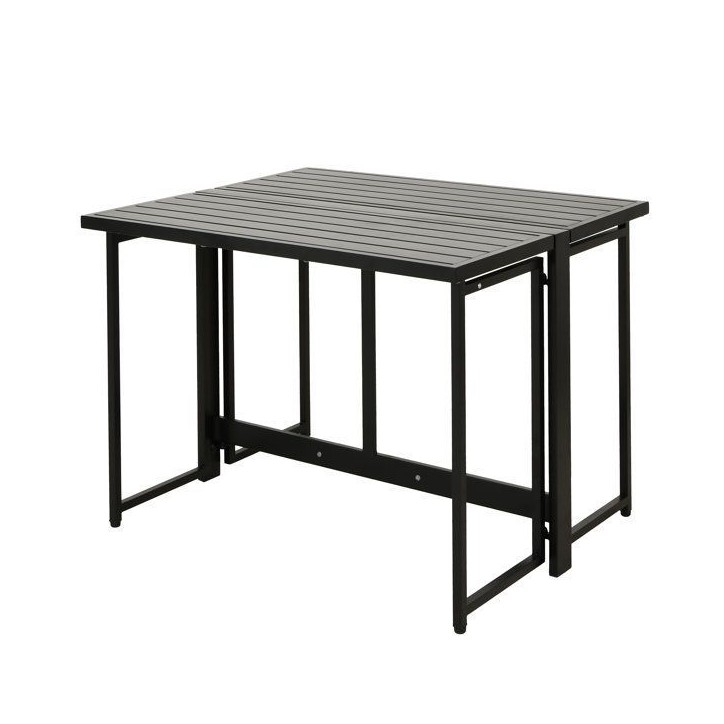Table de jardin - FERRET - Pliante - Métal - Noir - 98 x 80 x 72 cm - 4 personnes Table de jardin - FERRET - Pliante - Métal - Noir - 98 x 80 x 72 cm - 4 personnes