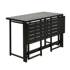 Table de jardin - FERRET - Pliante - Métal - Noir - 98 x 80 x 72 cm -