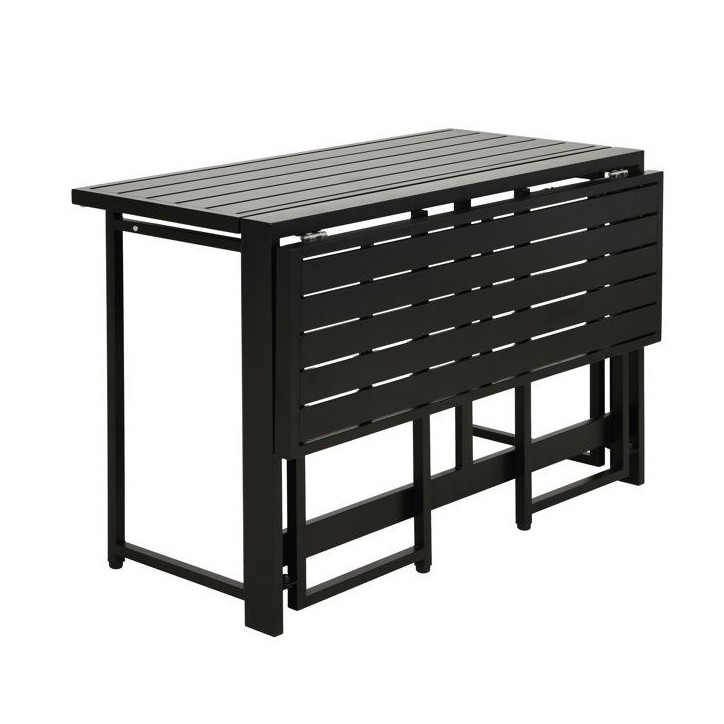 Table de jardin - FERRET - Pliante - Métal - Noir - 98 x 80 x 72 cm - 4 personnes Table de jardin - FERRET - Pliante - Métal - Noir - 98 x 80 x 72 cm - 4 personnes