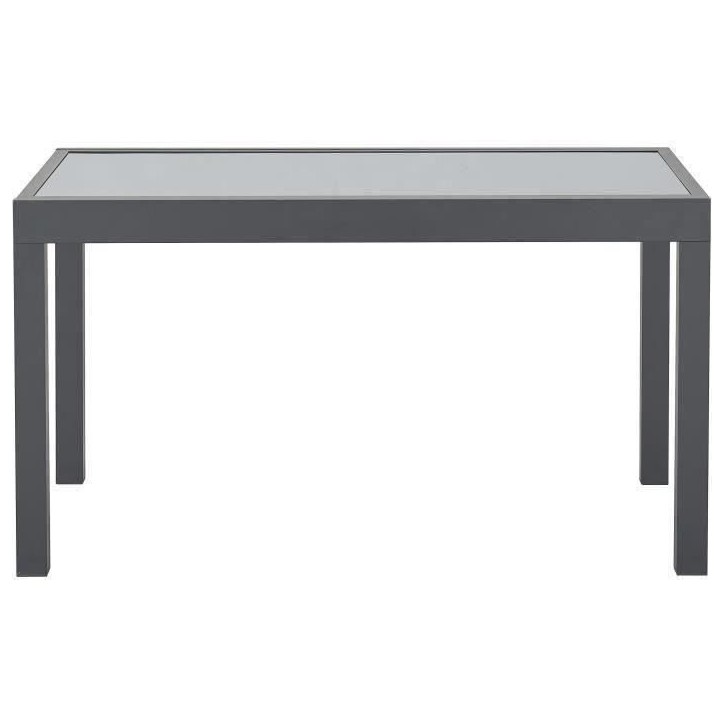Table de jardin extensible rectangulaire 6 a 10 personnes - Structure aluminium - Plateau verre trempé - L 135-270 x H 75 x P 9 Table de jardin extensible rectangulaire 6 a 10 personnes - Structure aluminium - Plateau verre trempé - L 135-270 x H 75 x P 9
