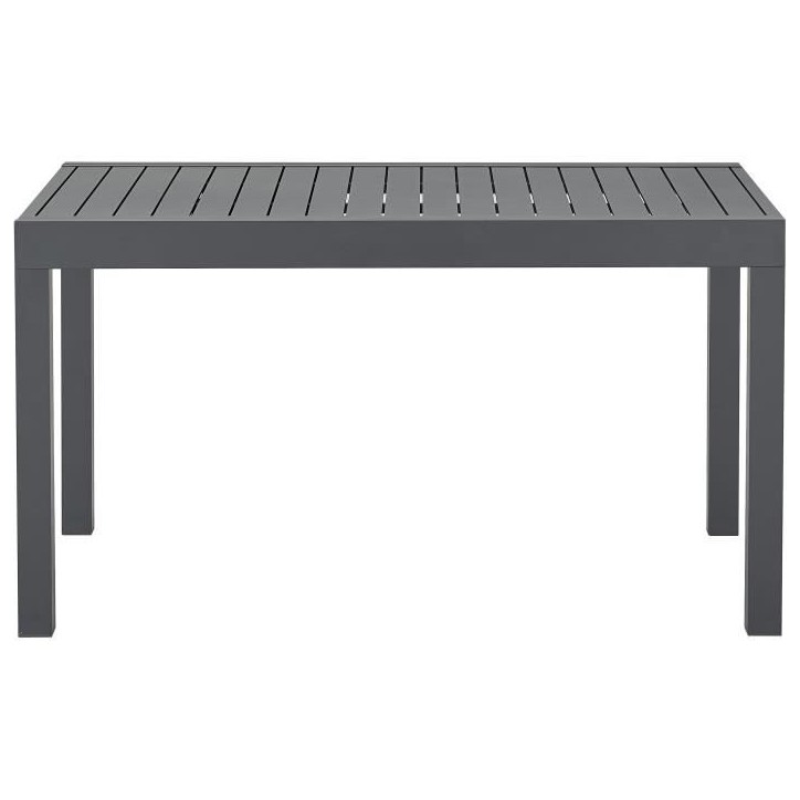 Table de jardin extensible rectangulaire 6 a 10 personnes - Structure aluminium - L 135-270 x P 90 x H 75 cm - Gris foncé Table de jardin extensible rectangulaire 6 a 10 personnes - Structure aluminium - L 135-270 x P 90 x H 75 cm - Gris foncé