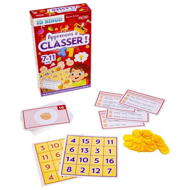 Apprenons a classer - Jeu de société - TACTIC - IQ Bingo - 2 joueurs - De 7 a 11 ans Apprenons a classer - Jeu de société - TACTIC - IQ Bingo - 2 joueurs - De 7 a 11 ans