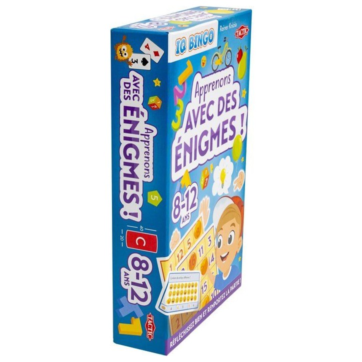 Apprenons avec des énigmes - Jeu de société - TACTIC - IQ Bingo - 2 joueurs - De 8 a 12 ans
