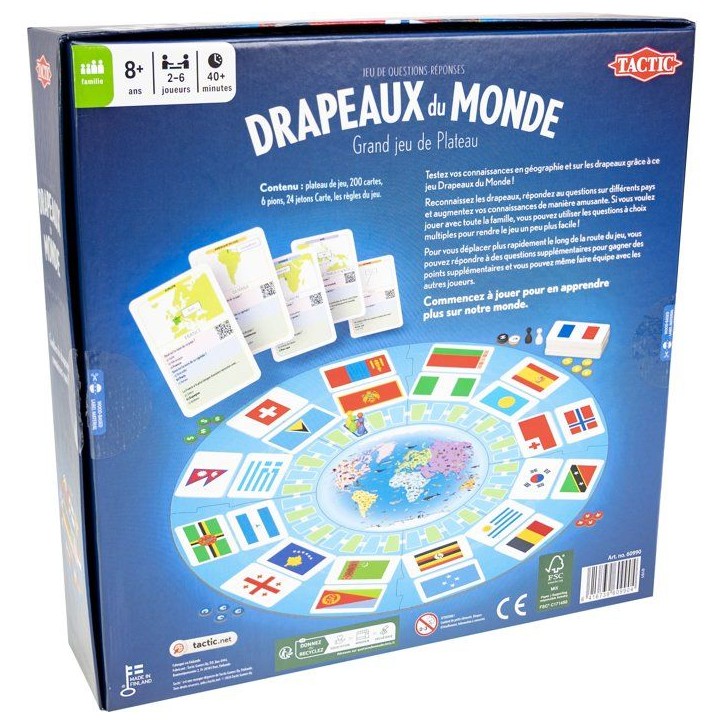 Drapeaux du Monde - Jeu de quiz - TACTIC - 2 a 6 joueurs - Des 8 ans Drapeaux du Monde - Jeu de quiz - TACTIC - 2 a 6 joueurs - Des 8 ans