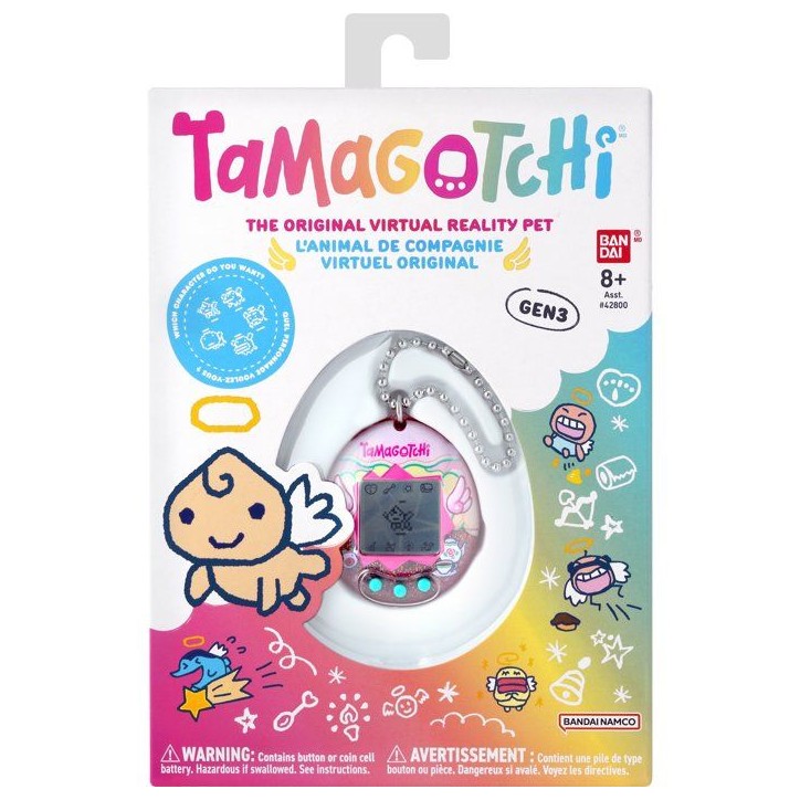 Tamagotchi - BANDAI - Tamagotchi original - Angel Teacup - Animal électronique virtuel avec écran couleur, 3 boutons et jeux Tamagotchi - BANDAI - Tamagotchi original - Angel Teacup - Animal électronique virtuel avec écran couleur, 3 boutons et jeux