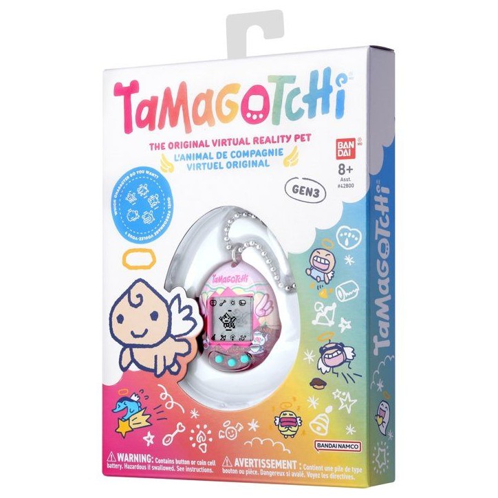 Tamagotchi - BANDAI - Tamagotchi original - Angel Teacup - Animal électronique virtuel avec écran couleur, 3 boutons et jeux Tamagotchi - BANDAI - Tamagotchi original - Angel Teacup - Animal électronique virtuel avec écran couleur, 3 boutons et jeux