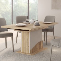 Table a manger - PoeM - Extensible - Rectangulaire - Sable / Chene - 8 personnes - 160-200 x 90 x 76 cm