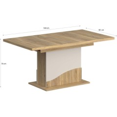 Table a manger - PoeM - Extensible - Rectangulaire - Sable / Chene - 8