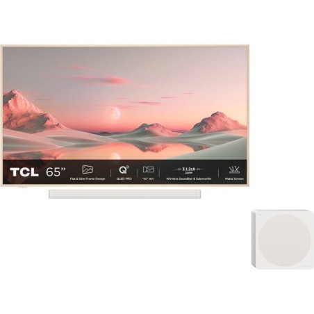 TCL TV QLED 65 (164 cm) - 4K UHD 3840x2160 - Google TV - Barre de son