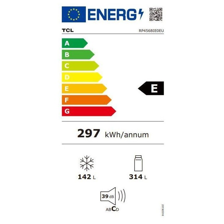 Réfrigérateur combiné - TCL - RP456BIE0 - 2 portes - 456L (314L + 142L) - Gris Réfrigérateur combiné - TCL - RP456BIE0 - 2 portes - 456L (314L + 142L) - Gris