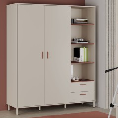 Armoire - Décor cachemire et terracotta - 2 portes - étageres + tiro