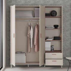 Armoire - Décor cachemire et terracotta - 2 portes - étageres + tiro