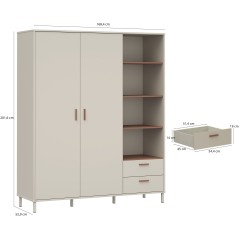 Armoire - Décor cachemire et terracotta - 2 portes - étageres + tiro