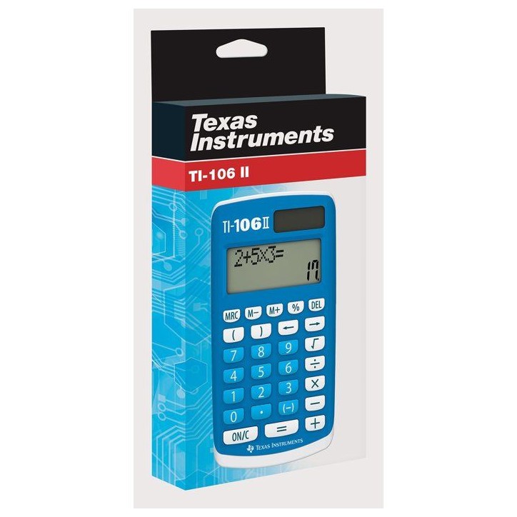 Calculatrice scientifique - TEXAS INSTRUMENTS - TI-106 II Solaire - Bleu Calculatrice scientifique - TEXAS INSTRUMENTS - TI-106 II Solaire - Bleu