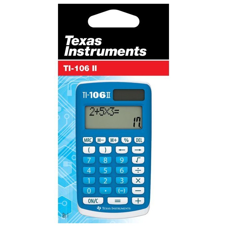 Calculatrice scientifique - TEXAS INSTRUMENTS - TI-106 II Solaire - Bleu Calculatrice scientifique - TEXAS INSTRUMENTS - TI-106 II Solaire - Bleu