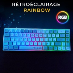 Clavier Gamer filaire - THE G-LAB - KEYZ-HYDRO-WG/FR - 60% format comp