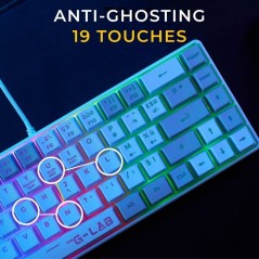 Clavier Gamer filaire - THE G-LAB - KEYZ-HYDRO-WG/FR - 60% format comp