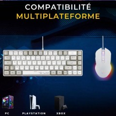 Pack 2 en 1 - THE G-LAB - Combo Hydrogen - Clavier AZERTY - Souris fil