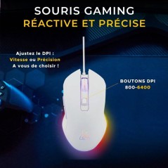 Pack 2 en 1 - THE G-LAB - Combo Hydrogen - Clavier AZERTY - Souris fil