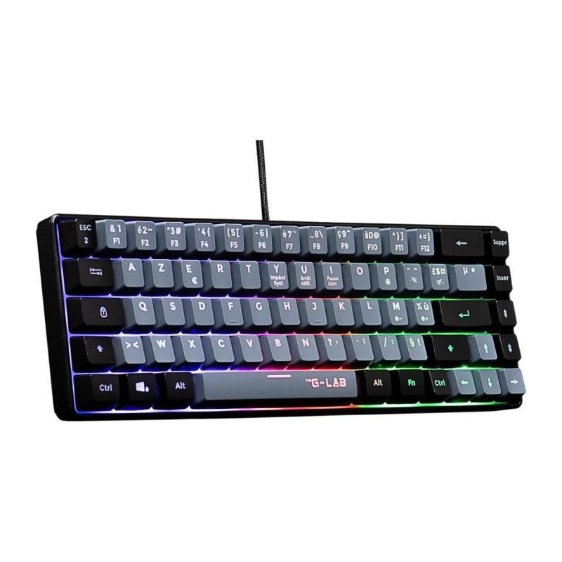 Clavier Gamer - The G-Lab - KEYZ HYDROGEN - 60% Format Compact - Rétr