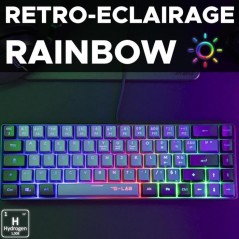 Clavier Gamer - The G-Lab - KEYZ HYDROGEN - 60% Format Compact - Rétr