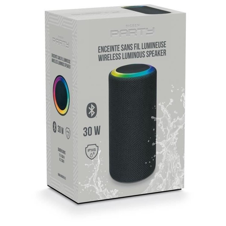 BIGBEN Party - Enceinte Bluetooth sans fil Mainstream 2 - Effets lumineux - IPX6 - 30W - USB-C BIGBEN Party - Enceinte Bluetooth sans fil Mainstream 2 - Effets lumineux - IPX6 - 30W - USB-C