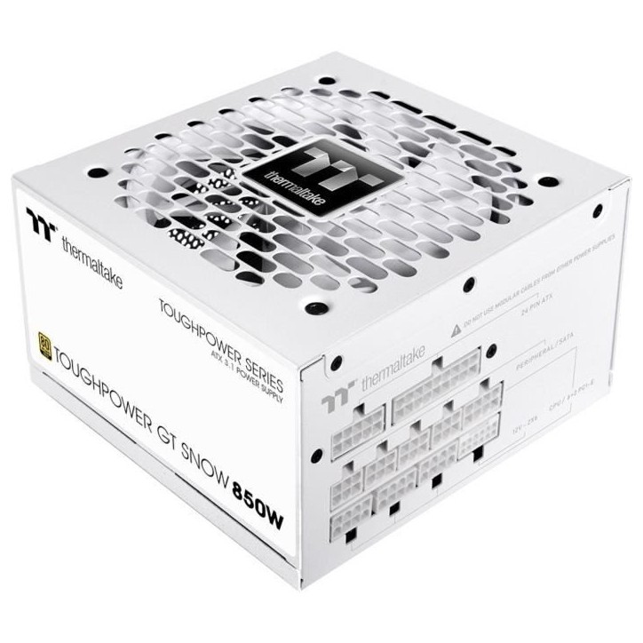 THERMALTAKE - Toughpower GT Snow - Alimentation PC - 850 W - 80+ Gold - ATX3.1 - Full modulaire - PCI-E 5.1 12VHPWR THERMALTAKE - Toughpower GT Snow - Alimentation PC - 850 W - 80+ Gold - ATX3.1 - Full modulaire - PCI-E 5.1 12VHPWR