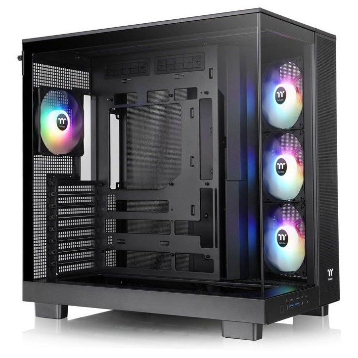 Boîtier PC sans alimentation - THERMALTAKE - View 380 XL TG ARGB - Moyen tour - Format ATX - 4x120mm A-RGB inclus - Noir Boîtier PC sans alimentation - THERMALTAKE - View 380 XL TG ARGB - Moyen tour - Format ATX - 4x120mm A-RGB inclus - Noir