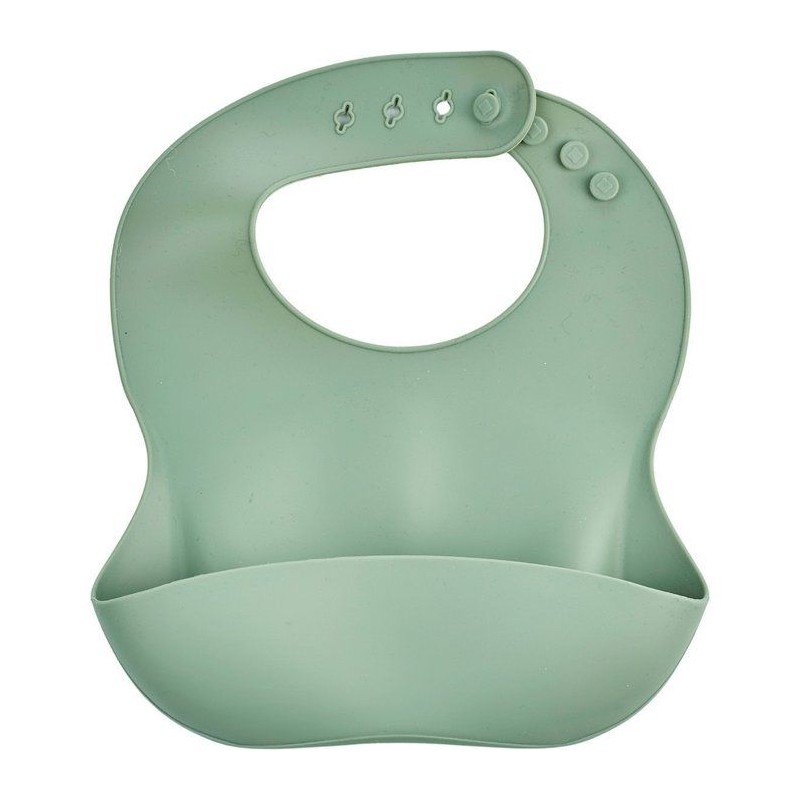 Bavoir silicone - THERMOBABY - Avec récupérateur - Vert cactus