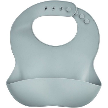 Bavoir silicone - THERMOBABY - Avec récupérateur - Gris charme