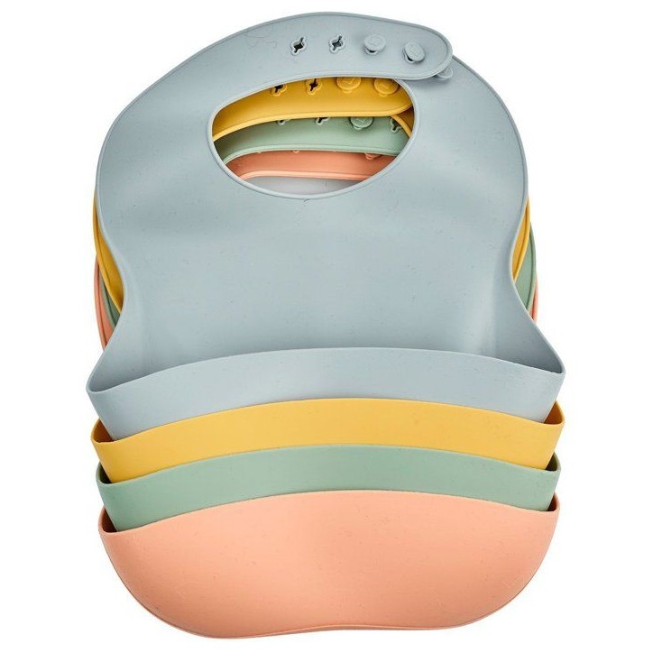 Bavoir silicone - THERMOBABY - Avec récupérateur - Gris charme Bavoir silicone - THERMOBABY - Avec récupérateur - Gris charme