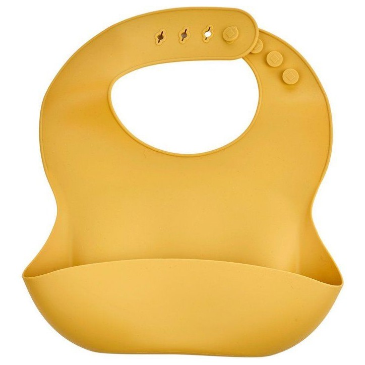 Bavoir silicone - THERMOBABY - Avec récupérateur - Jaune miel Bavoir silicone - THERMOBABY - Avec récupérateur - Jaune miel