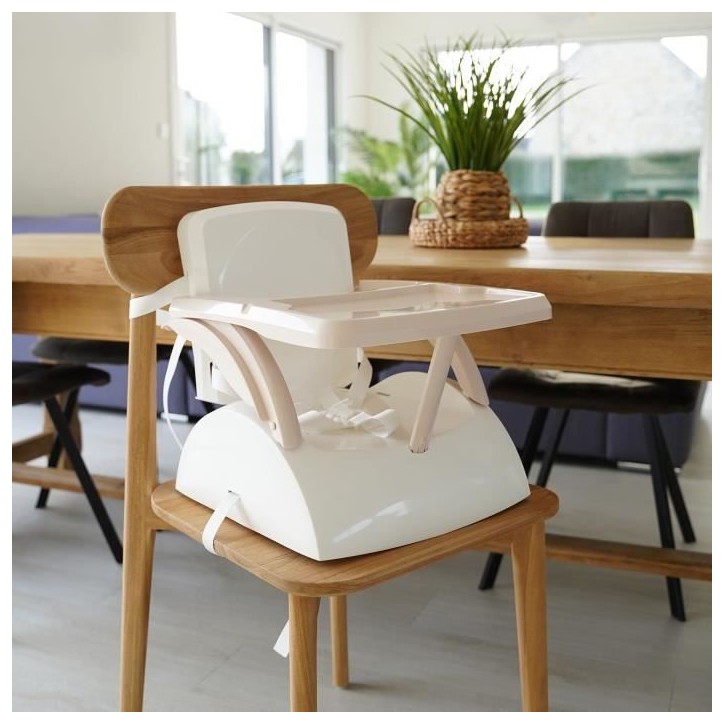 Rehausseur de chaise enfant 2 en 1 THERMOBABY YEEHOP - Harnais sécurité 3 points - Tablette amovible - Bleu océan