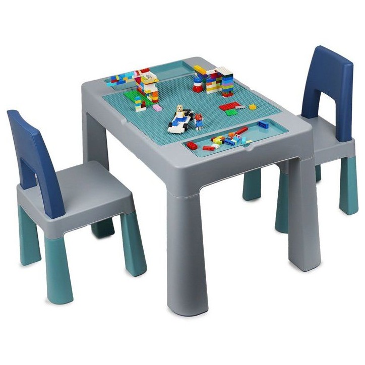 Table d'activités multifonction - THERMOBABY - MULTIPLAY - Avec 2 chaises - Gris / Bleu Table d'activités multifonction - THERMOBABY - MULTIPLAY - Avec 2 chaises - Gris / Bleu