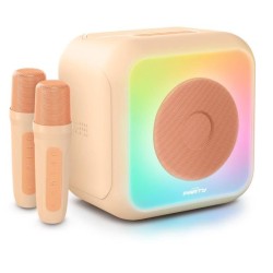 Enceinte karaoké lumineuse BIGBEN - Peche - Bluetooth - 30W - 2 micro