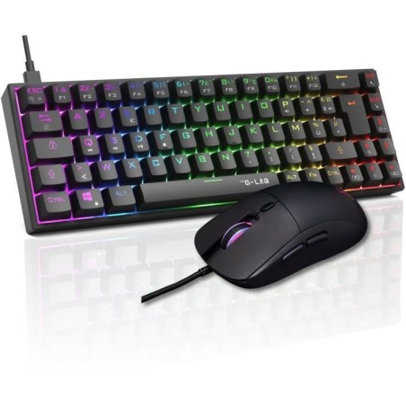 Pack Gamer Mécanique E-sport 2 en 1 - The G-Lab COMBO TITAN - Souris