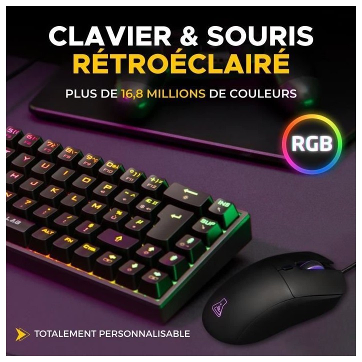 Pack Gamer Mécanique E-sport 2 en 1 - The G-Lab COMBO TITAN - Souris 12800 DPI - Clavier Mécanique Pack Gamer Mécanique E-sport 2 en 1 - The G-Lab COMBO TITAN - Souris 12800 DPI - Clavier Mécanique