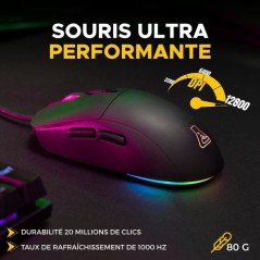 Pack Gamer Mécanique E-sport 2 en 1 - The G-Lab COMBO TITAN - Souris