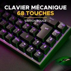Pack Gamer Mécanique E-sport 2 en 1 - The G-Lab COMBO TITAN - Souris